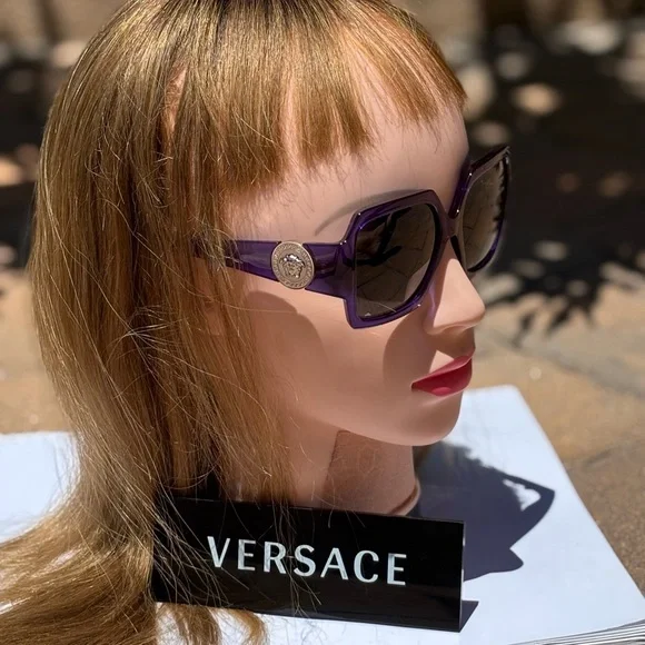 New Versace MOD 4453 5419/87 Transparent Violet Sunglasses - Picture 12 of 16